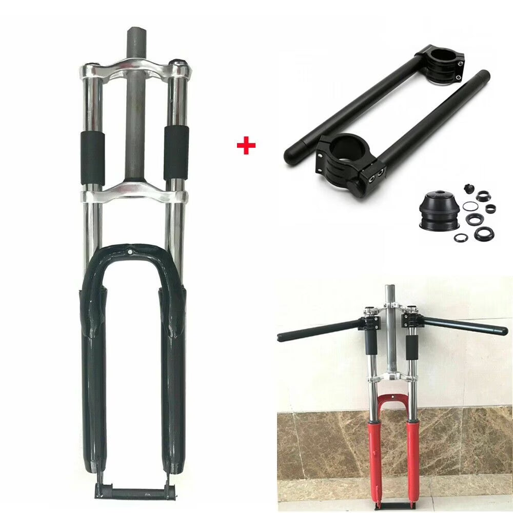 Black Triple Tree Suspension Fork with CNC Handle Bar and Headset P48913