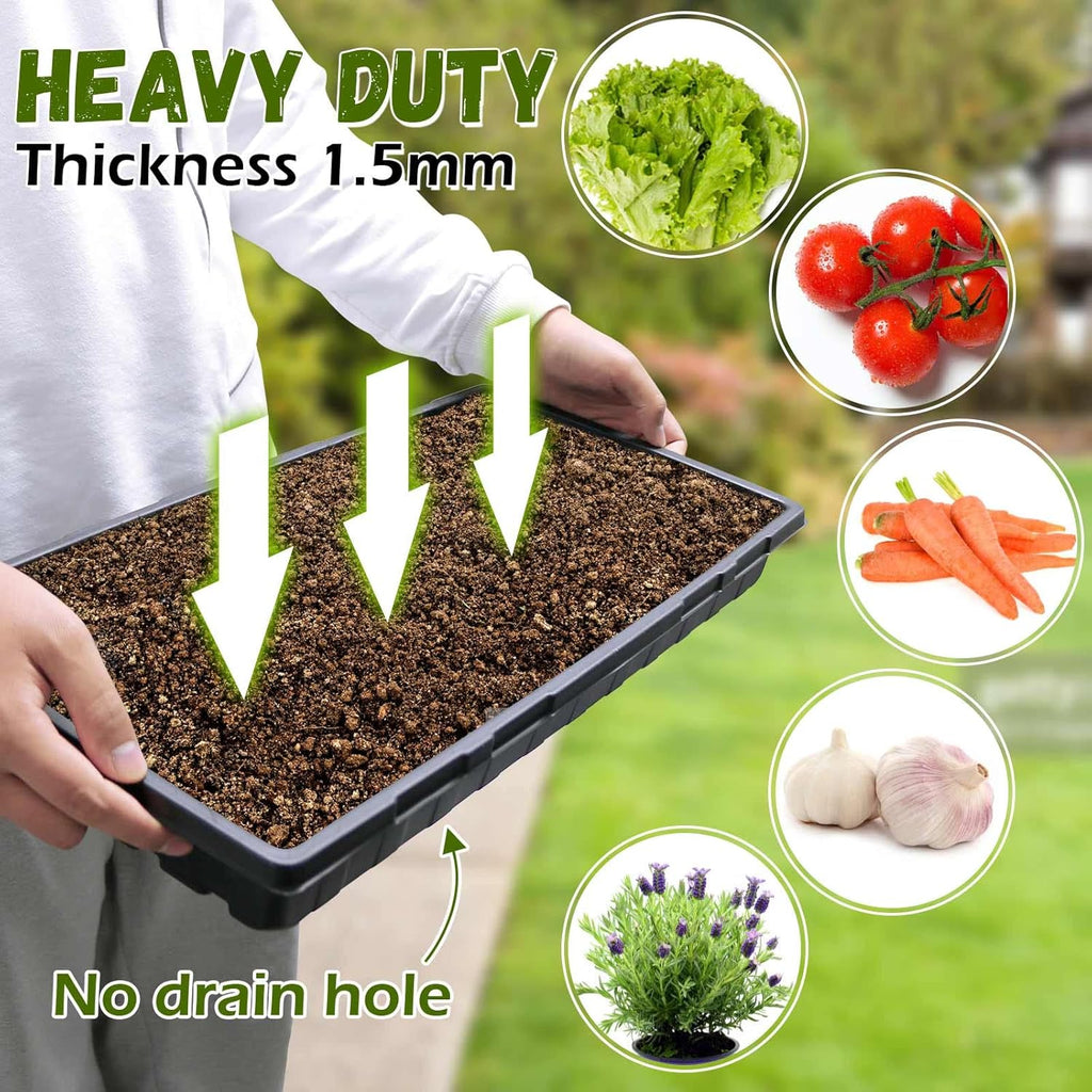18 Pcs Seed Starter Tray with Base Tray, 72 Cells, No Drain Holes, Pack of 2 W534