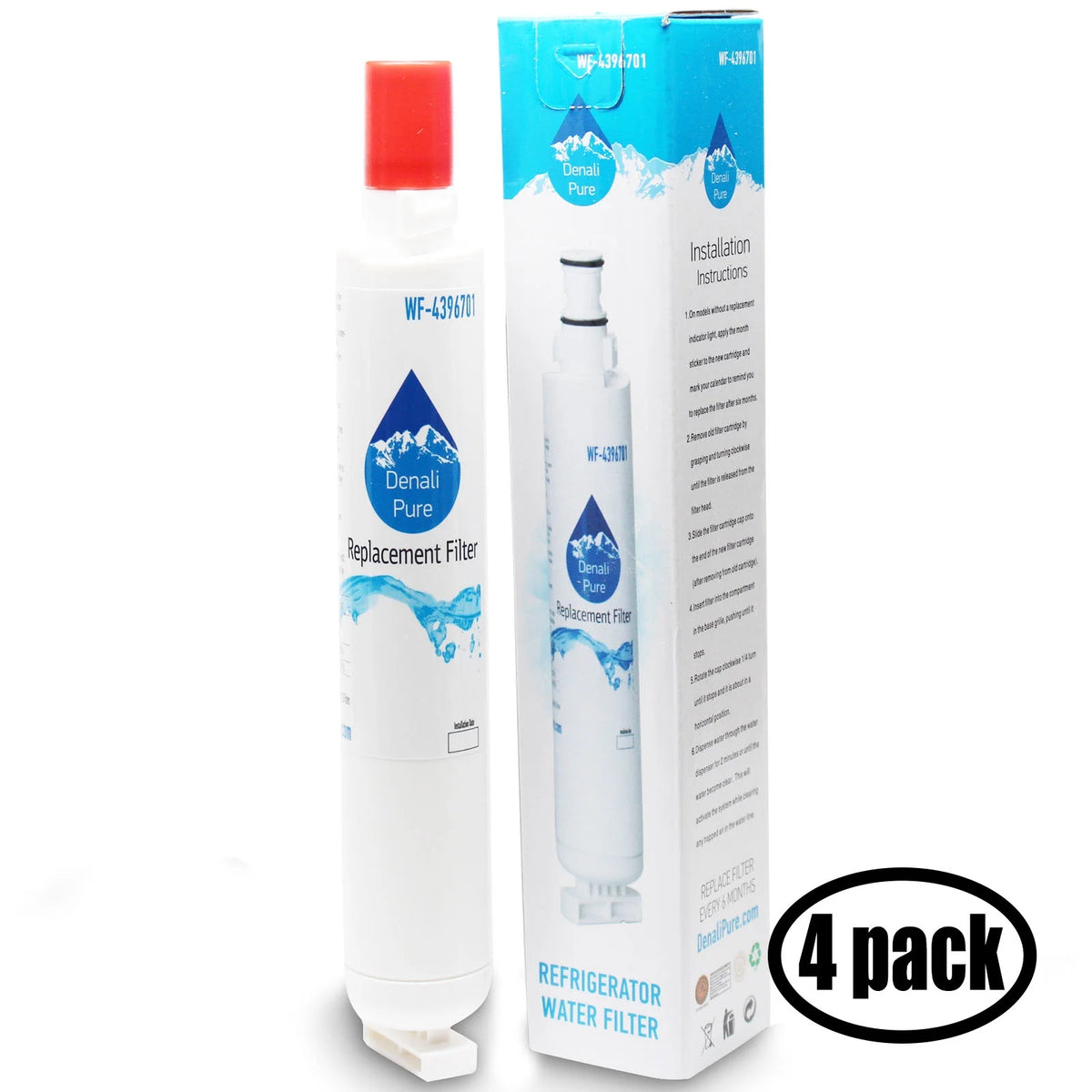 4-Pack Replacement Refrigerator Water Filter Cartridge H903197