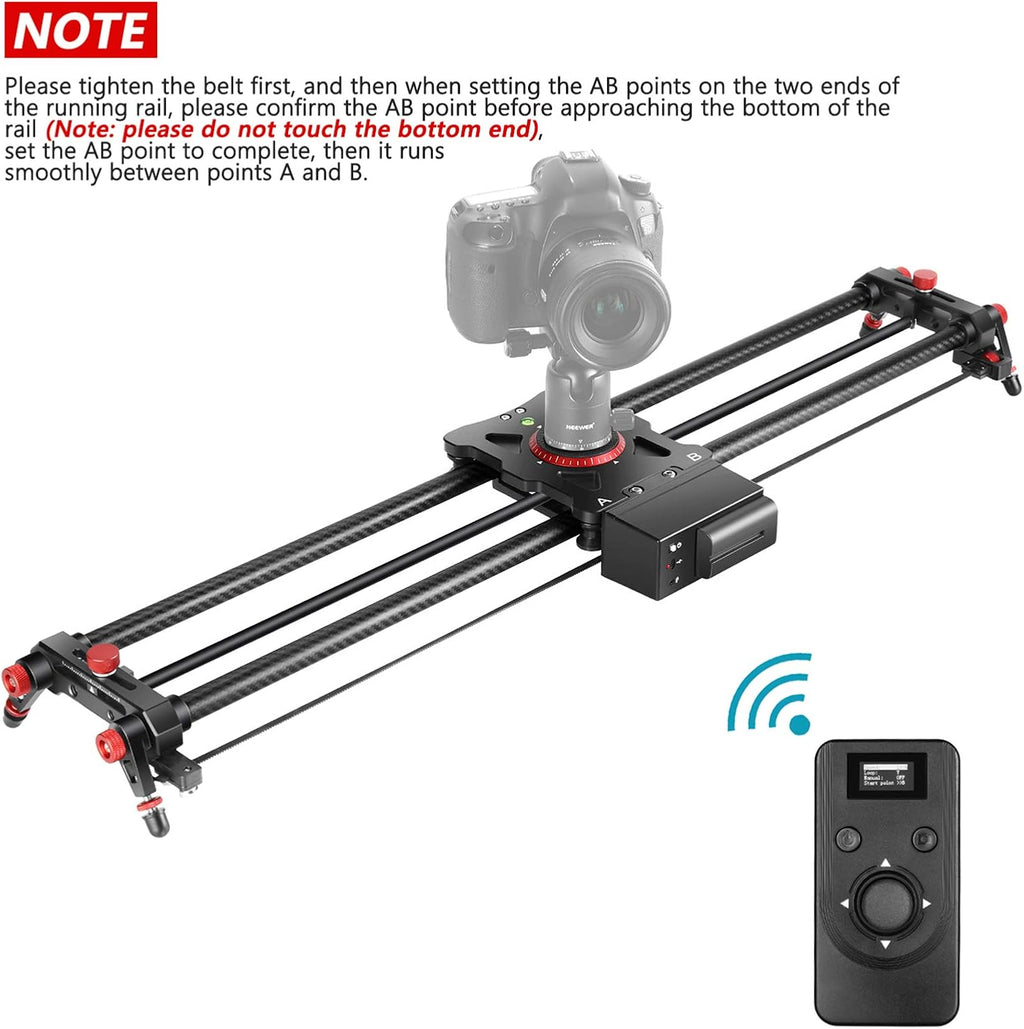 Motorized Camera Slider, 31.5-inch Carbon Fiber Track Rail, Load up to 22 lbs Z495