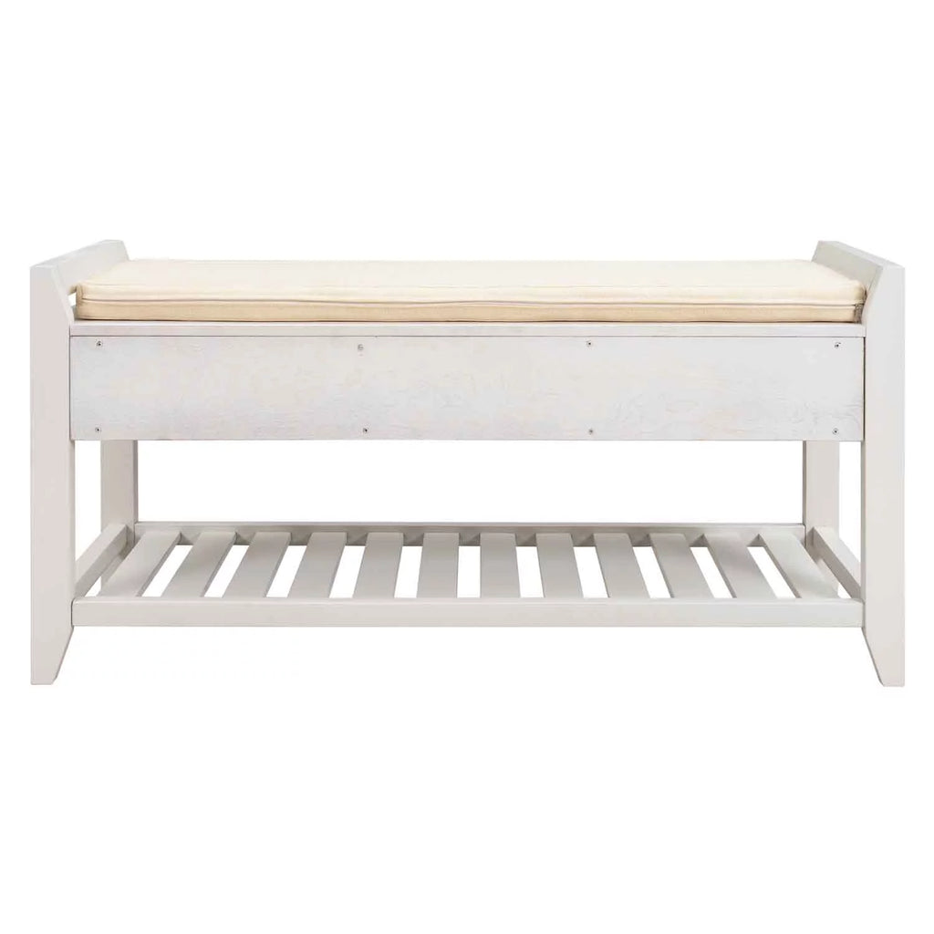 Wood Storage Bench with Cushion and 2 Drawers W51916