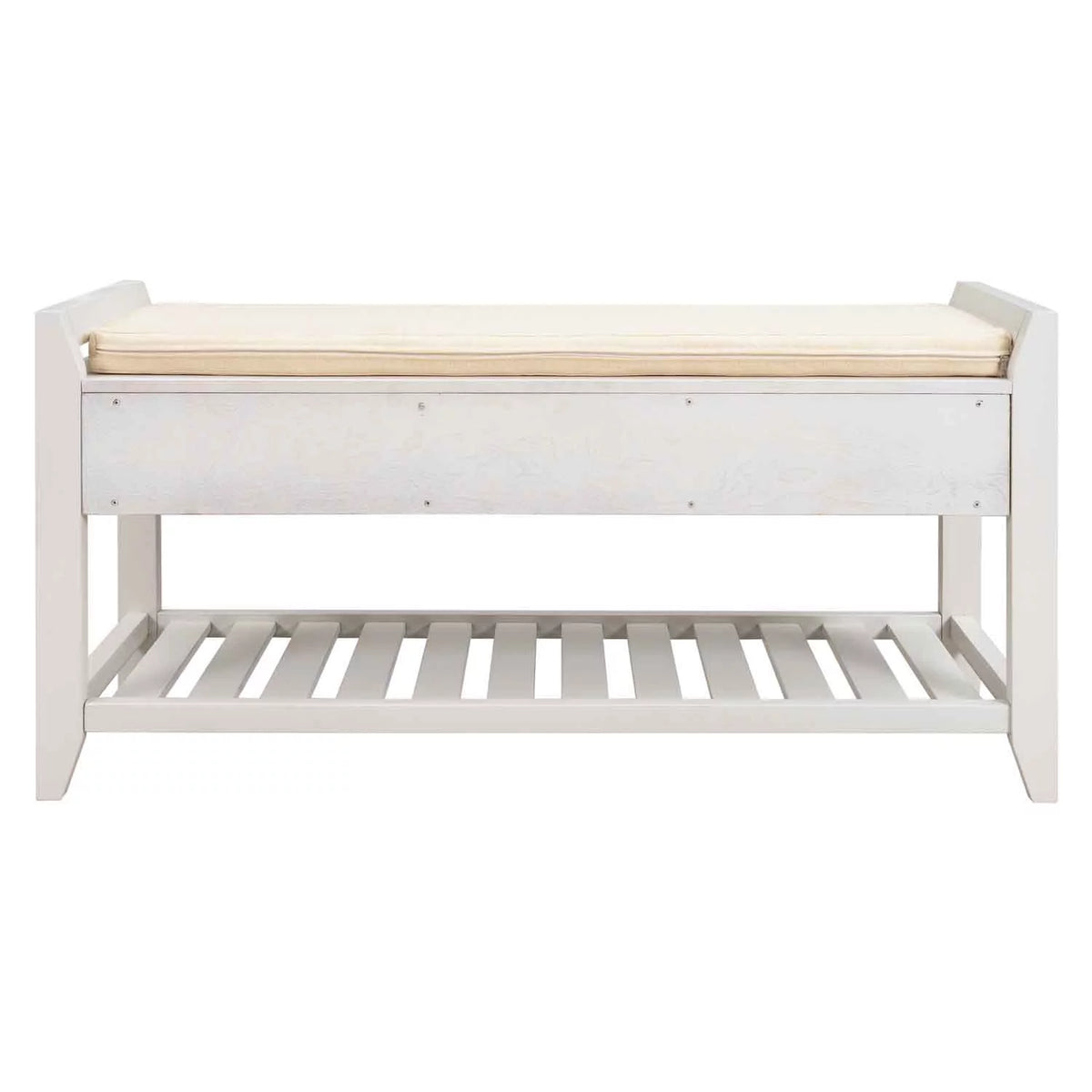 Wood Storage Bench with Cushion and 2 Drawers W51916