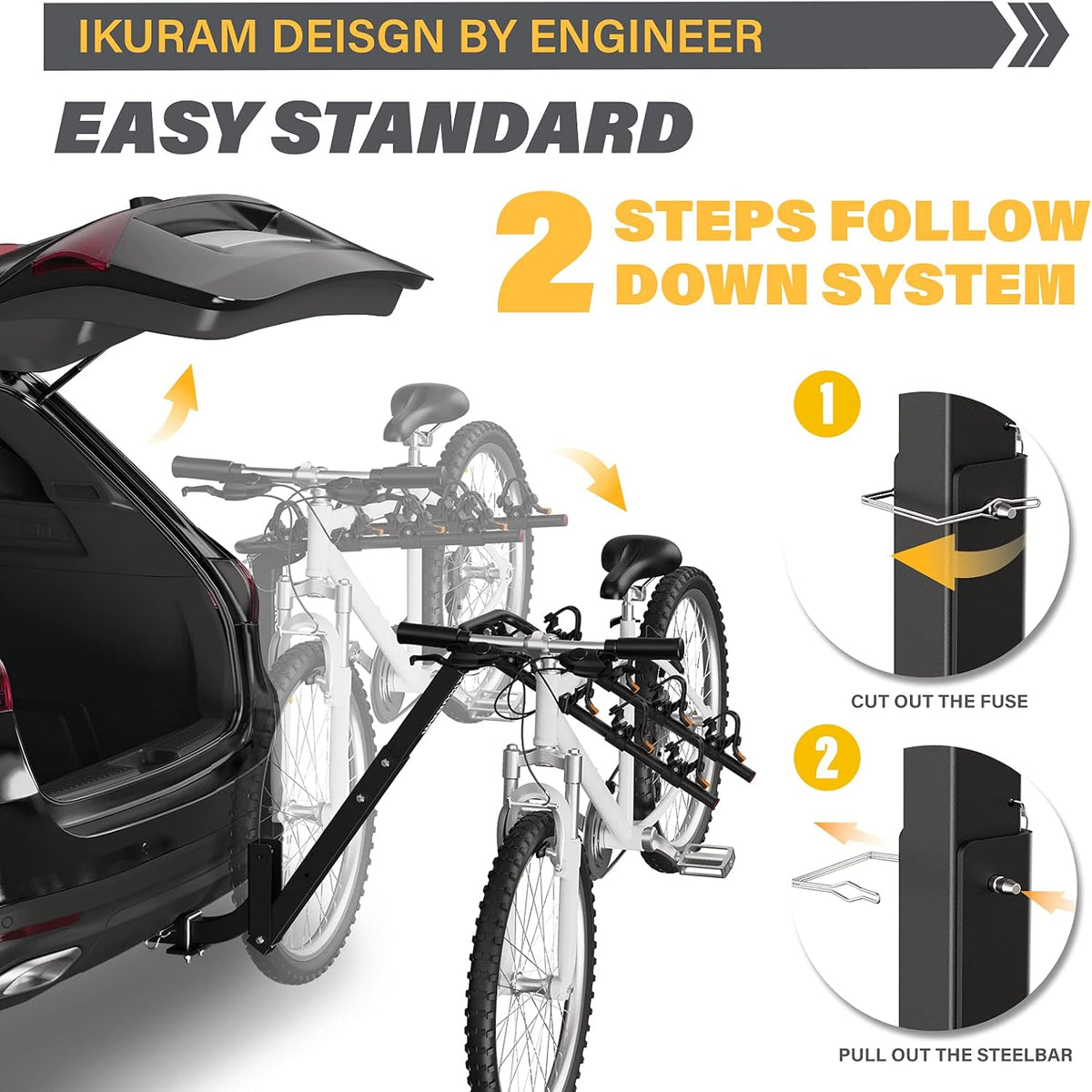 4 Bike Hitch Mount Double Foldable Rack P701