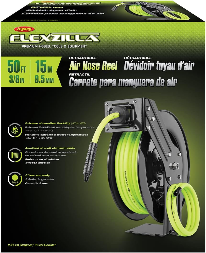3/8 in. x 50 ft. Heavy Duty Hybrid Air Hose Reel P337452