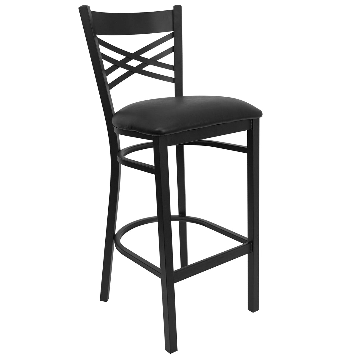 Black X Back Metal Barstool V693