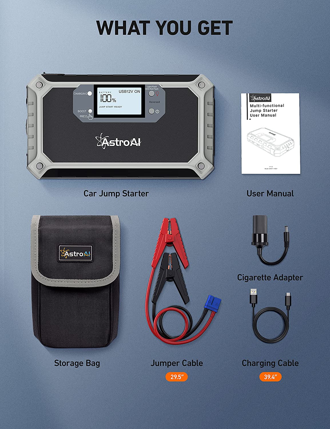 Portable Lithium Jump Starter 2000A 12V W470