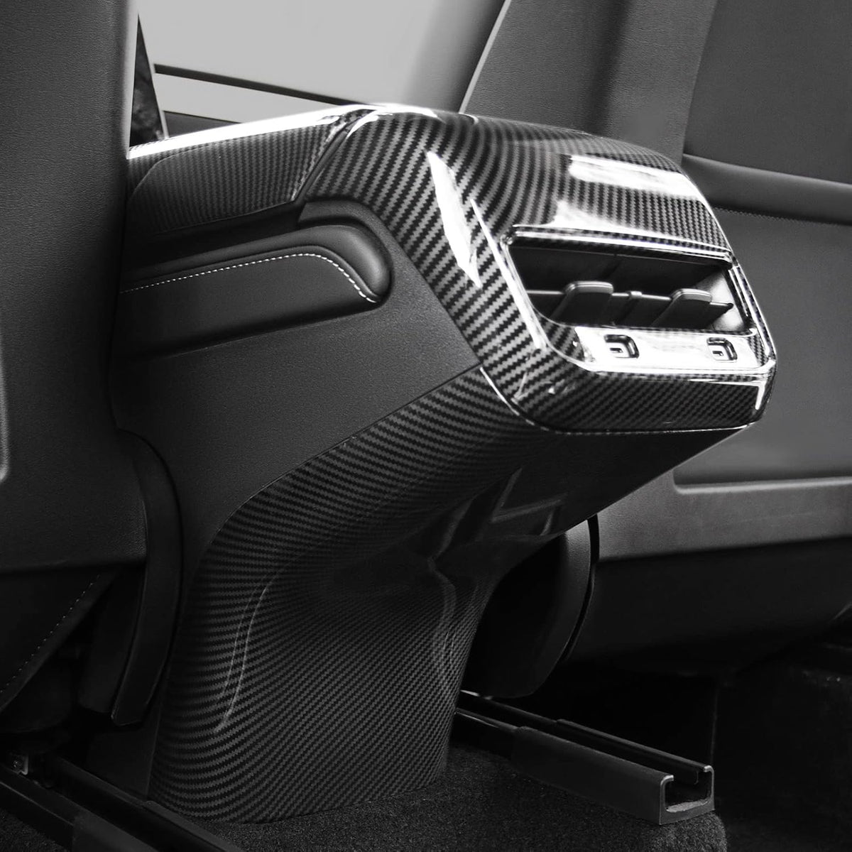 Glossy Carbon Fiber Center Console Cover A3840