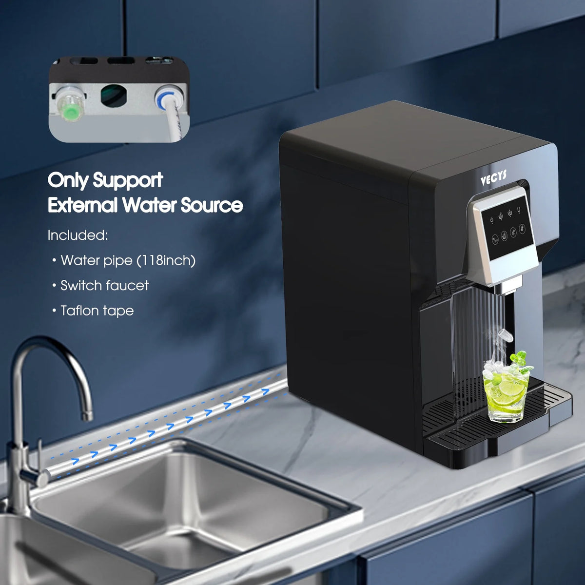 Water Cooler Dispenser with Built-in Ice Maker V8187