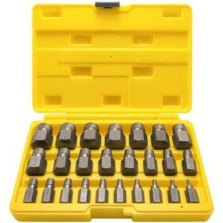 25pcs Hex Head Multi-Spline Screw Extractor Set, High Carbon Steel Bolt Extractor O5625