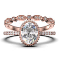 2.00 Carat Oval Cut Moissanite Engagement Ring in 925 Sterling Silver With 18k Rose Gold Plating G501
