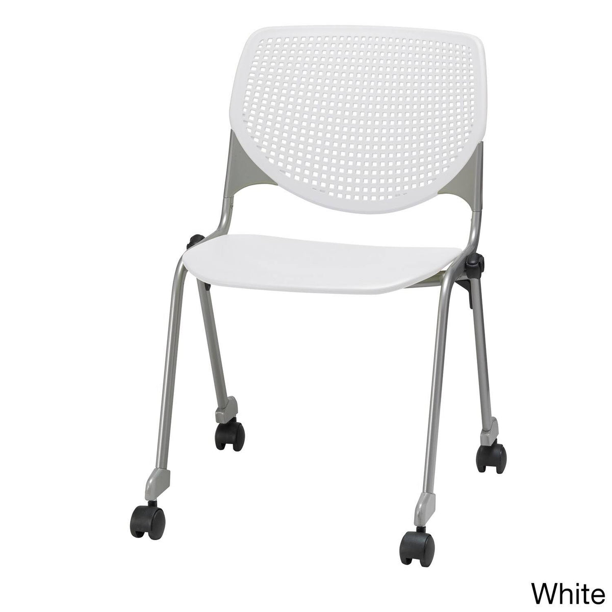 Navy Poly Stack Chair with Casters E24856