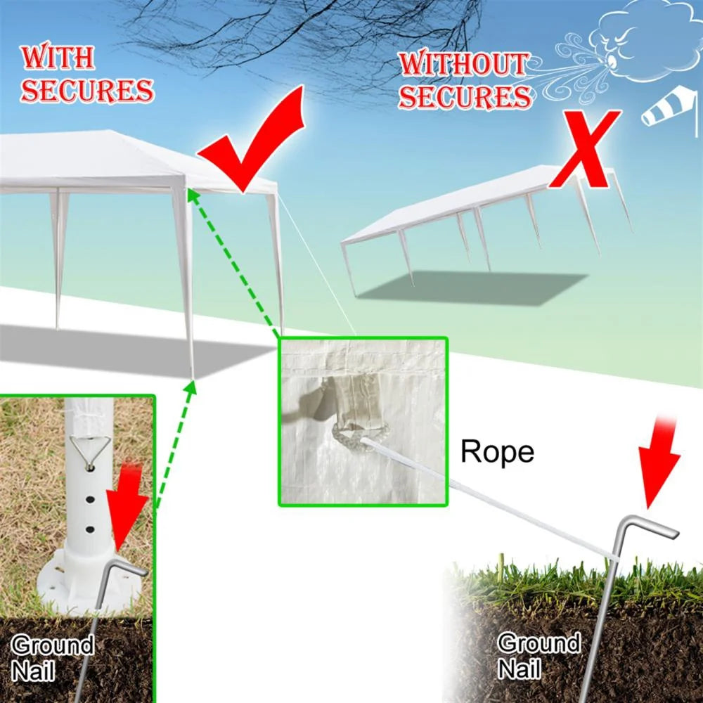 30'x 10' Outdoor Party Tent Waterproof White Canopy with Sidewalls V58644