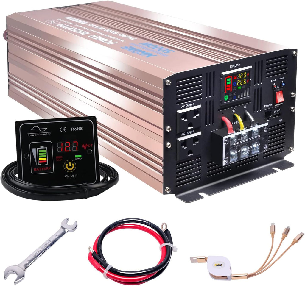 4000 Watts Pure Sine Wave Power Inverter with Remote Control and LED Display A6820