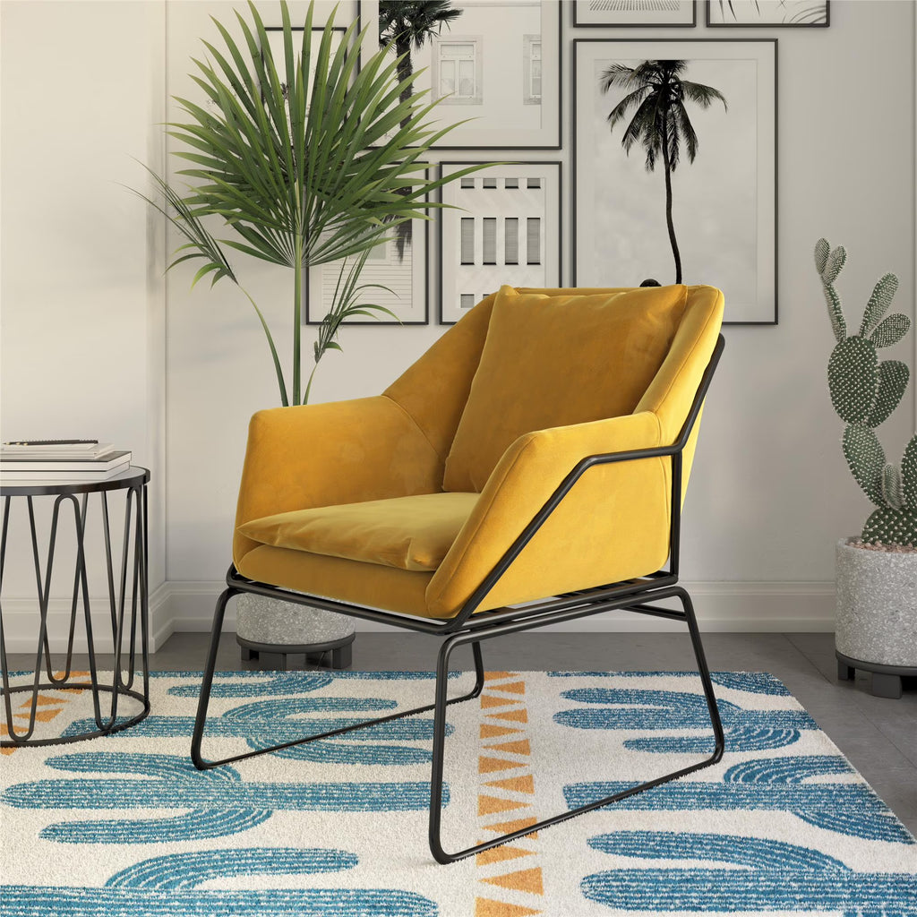 Mustard Yellow Velvet Accent Chair G441713