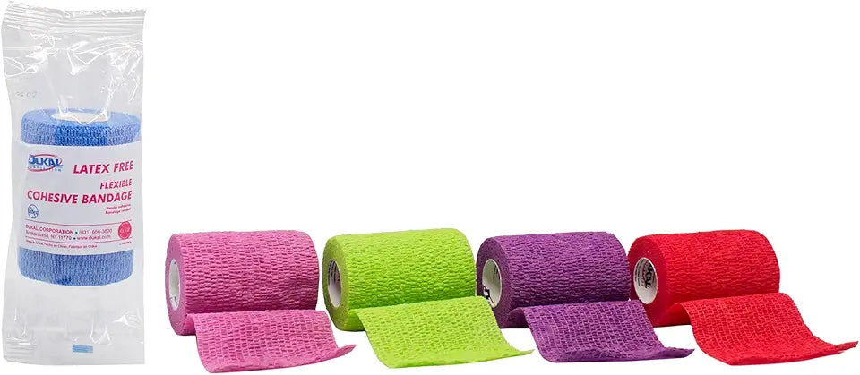 Cohesive Bandage, 4" Width x 5 yard Length, Latex-Free, Pack of 18 T680023