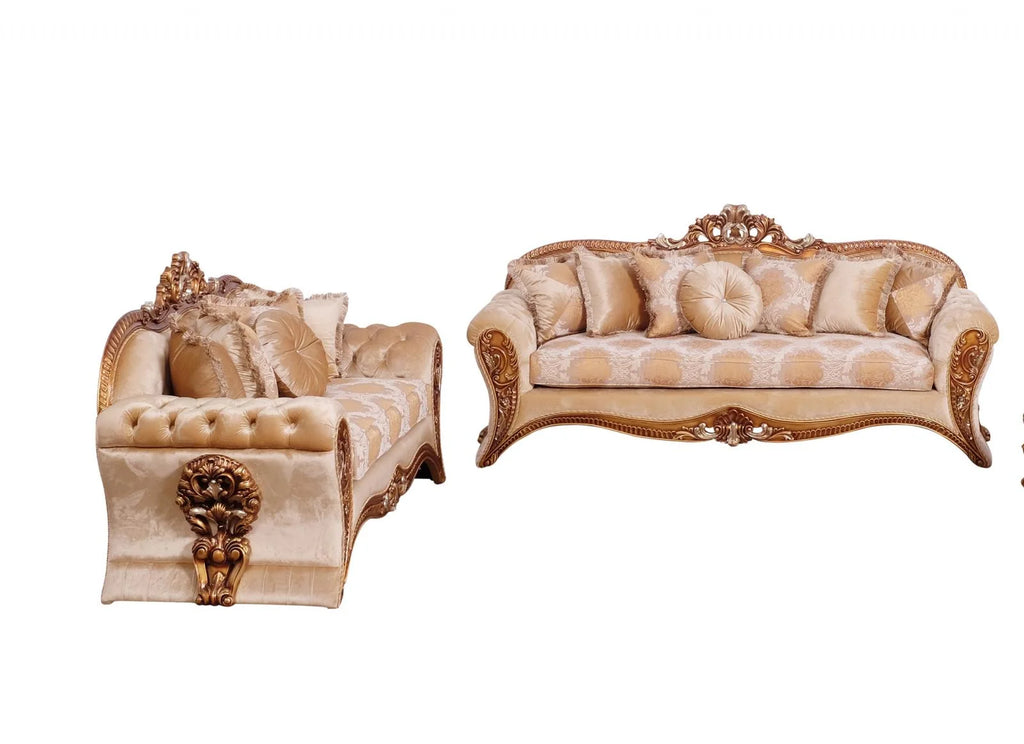 Gold & Brown Sofa Set 2Pcs K635650