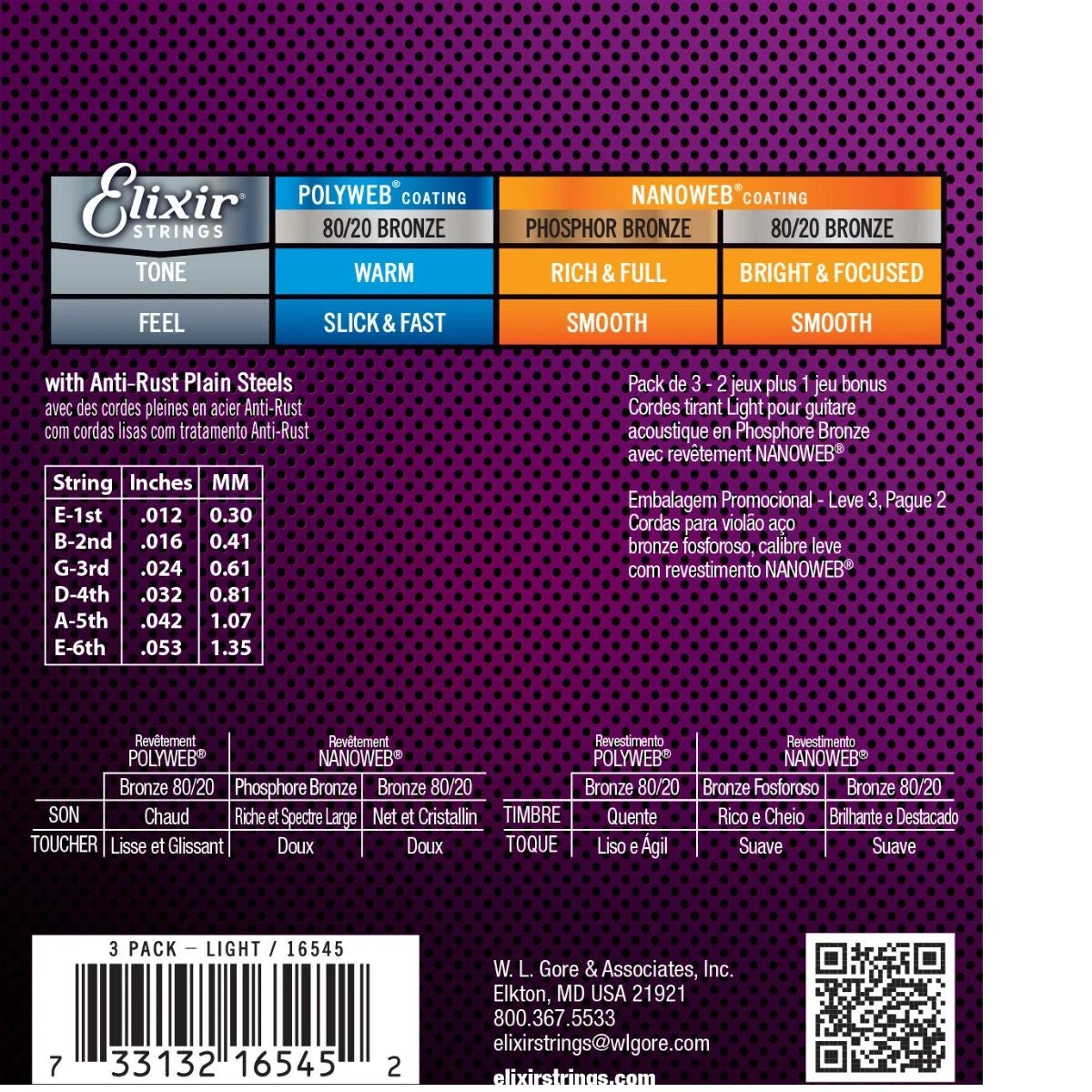 Phosphor Bronze Light 12-53 Acoustic Guitar Strings R692647
