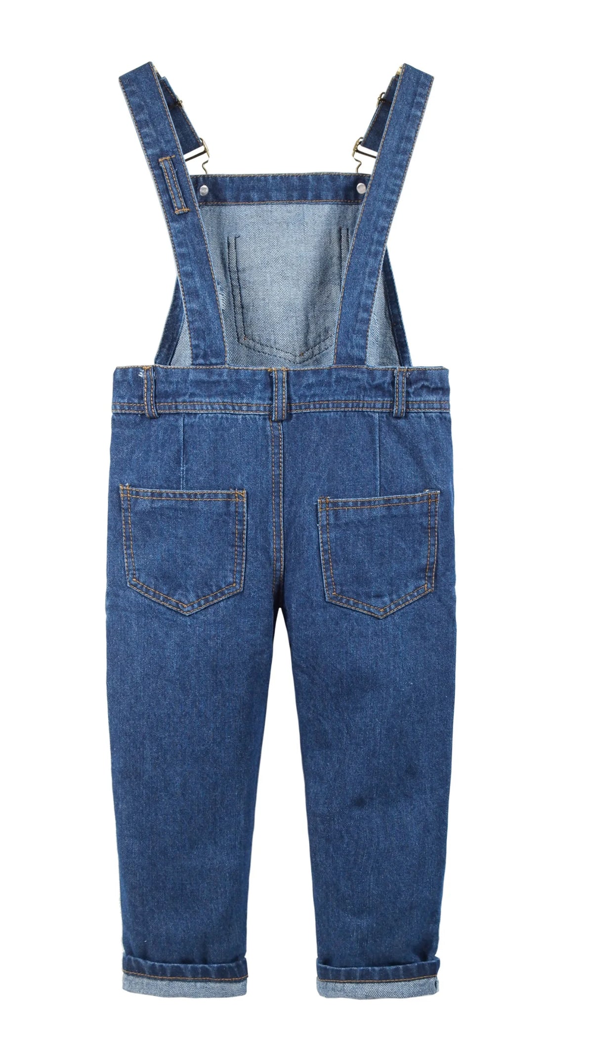 Blue 12T Girls Ripped Jeans Overalls V671617