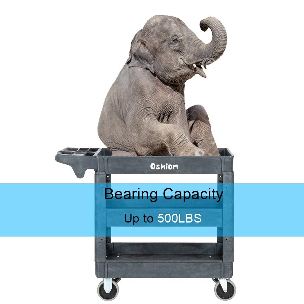 Grey Three-Layer Plastic Storage Trolley Q747237