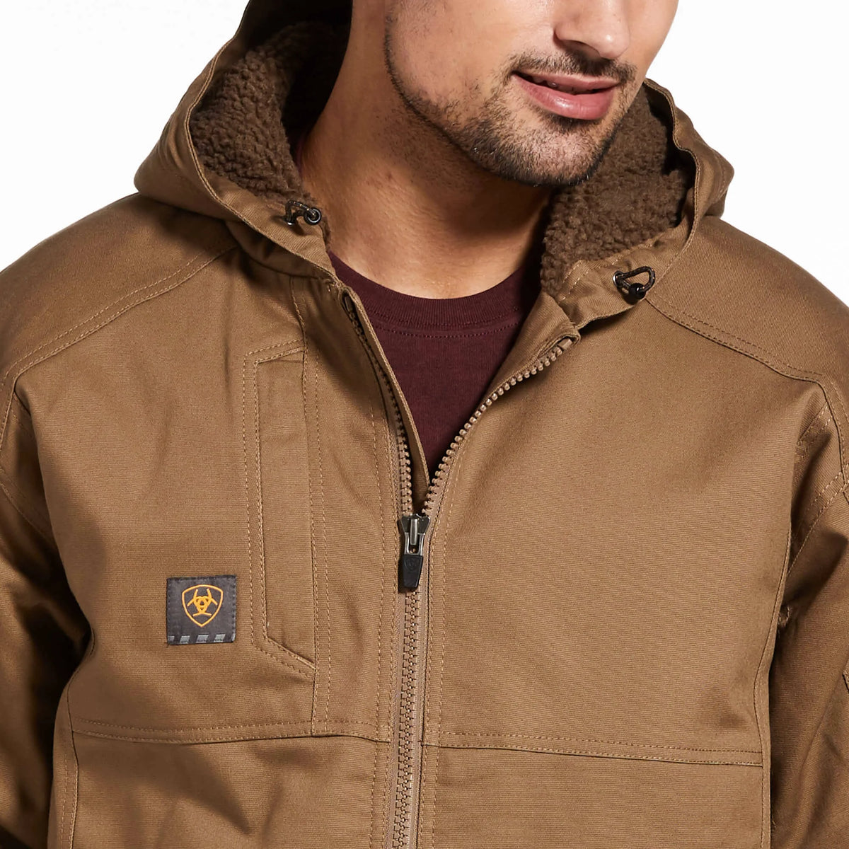 Khaki Hooded Work Jacket L6671