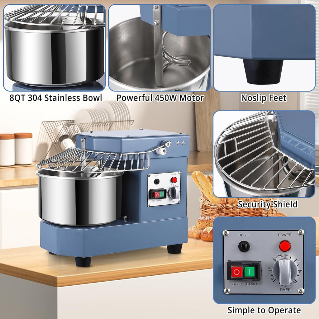 8Qt Stainless Steel Bowl Dough Mixer K23475
