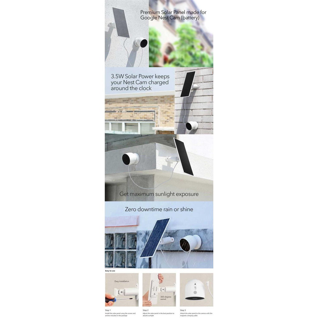 Premium Solar Panel for Google Nest Cam J292