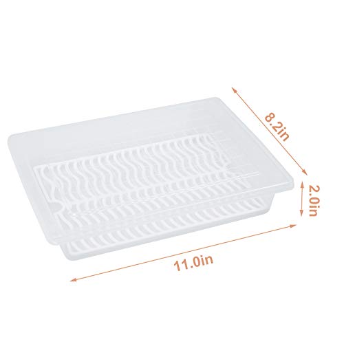 Plastic Food Storage Containers with Removable Drain Plate and Lid, Stackable (4, Large) T3827