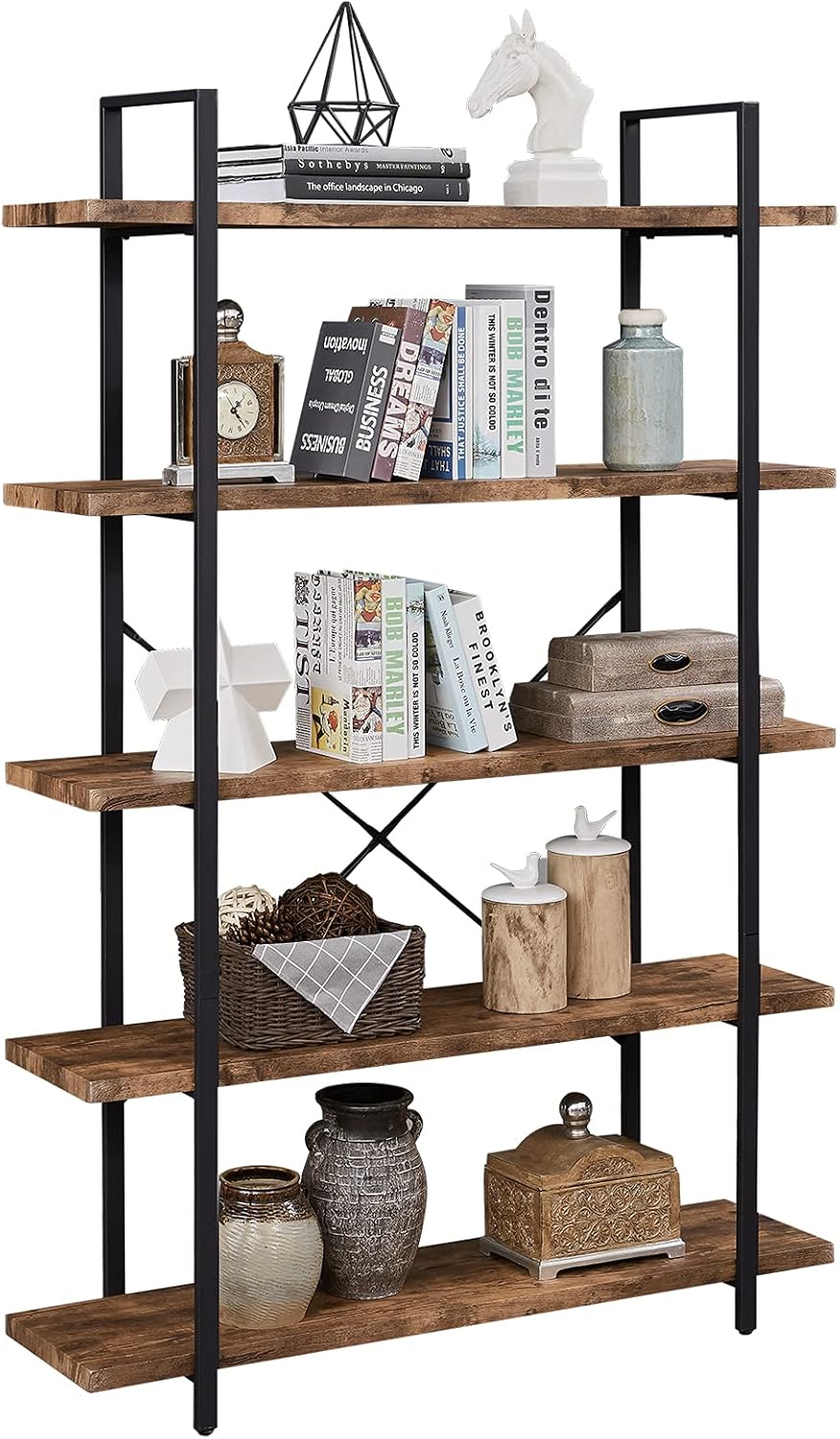 5-Shelf Wood Grain Bookshelf Z721