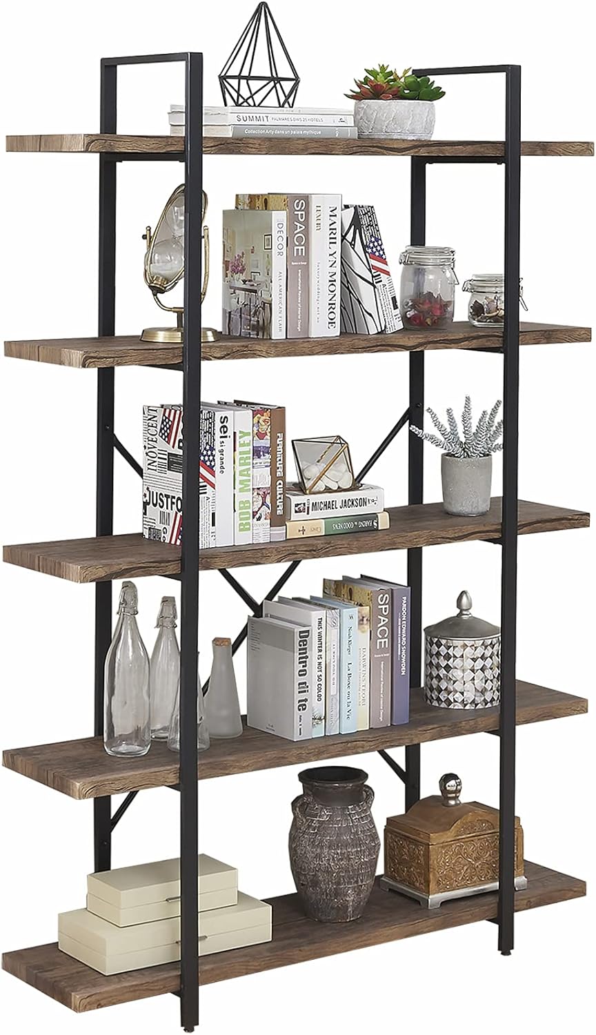 5-Shelf Wood Grain Bookshelf Z721