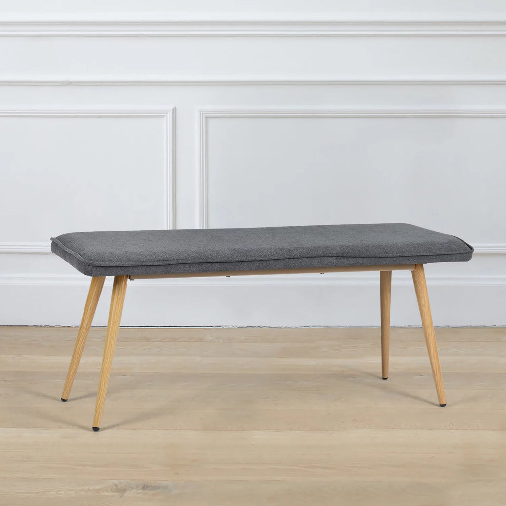 Charcoal Gray Upholstered Tufted Bench V883245