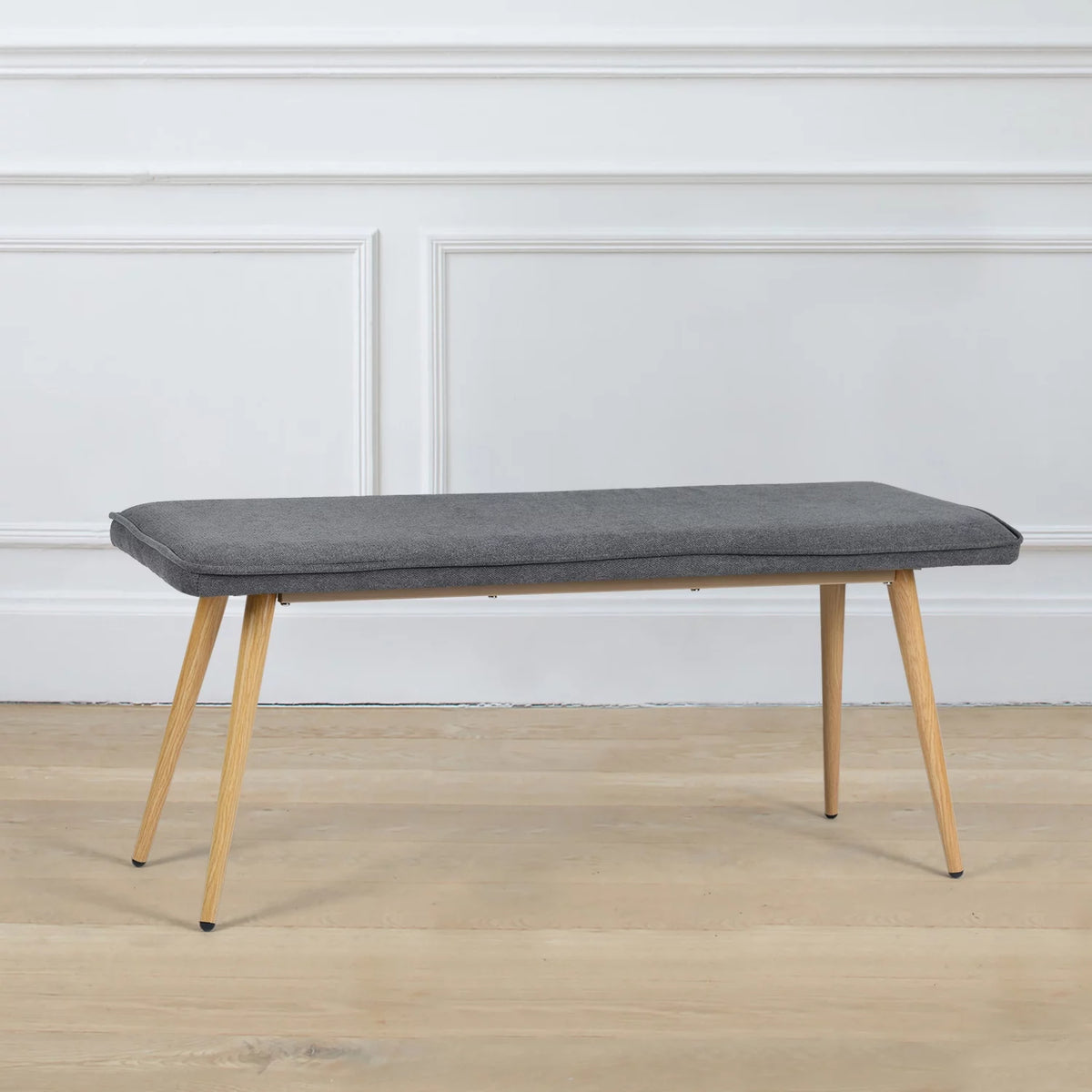 Charcoal Gray Upholstered Tufted Bench V883245