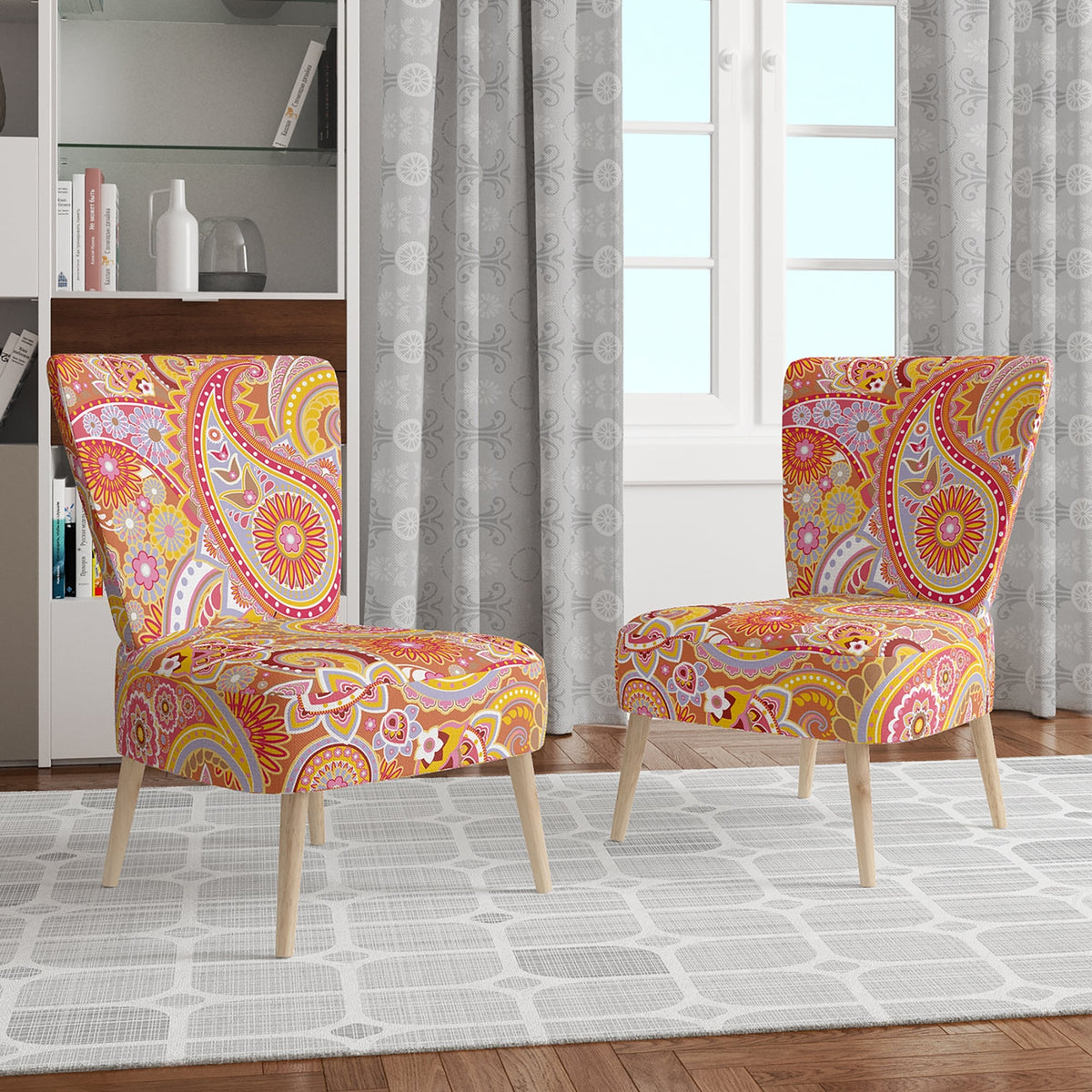 Upholstered Mid-Century Accent Chair P1404