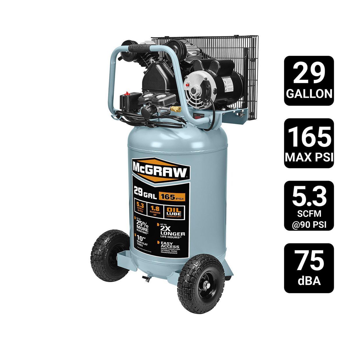 29 Gallon 165 PSI Oil-Lube Belt Drive Air Compressor Z25578