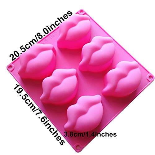 Pink 6 Cavity Silicone Lips Mold 2 Pack N48178