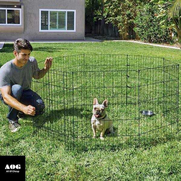 Adjustable Black Exercise Pen for Dogs C546