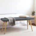 Charcoal Gray Upholstered Tufted Bench V883245