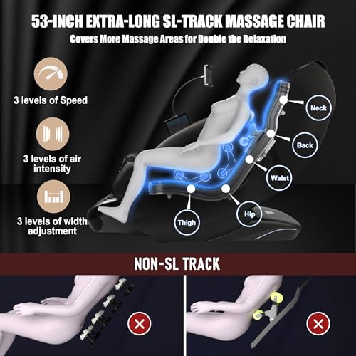 Zero Gravity SL-Track Full Body Massage Chair with 12 Auto Modes H816162