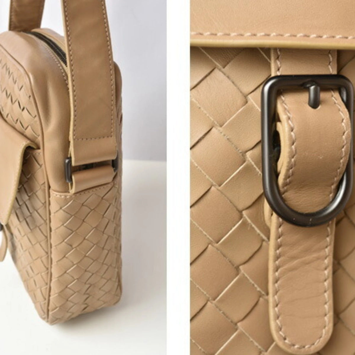Camel Leather Shoulder Bag Y993