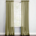 Sage Sheer Voile Rod-Pocket Window Curtains W6236