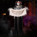 Hanging Animated Witch Decoration with Banner T7620