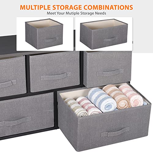 Brown Fabric 5 Drawer Dresser P745559