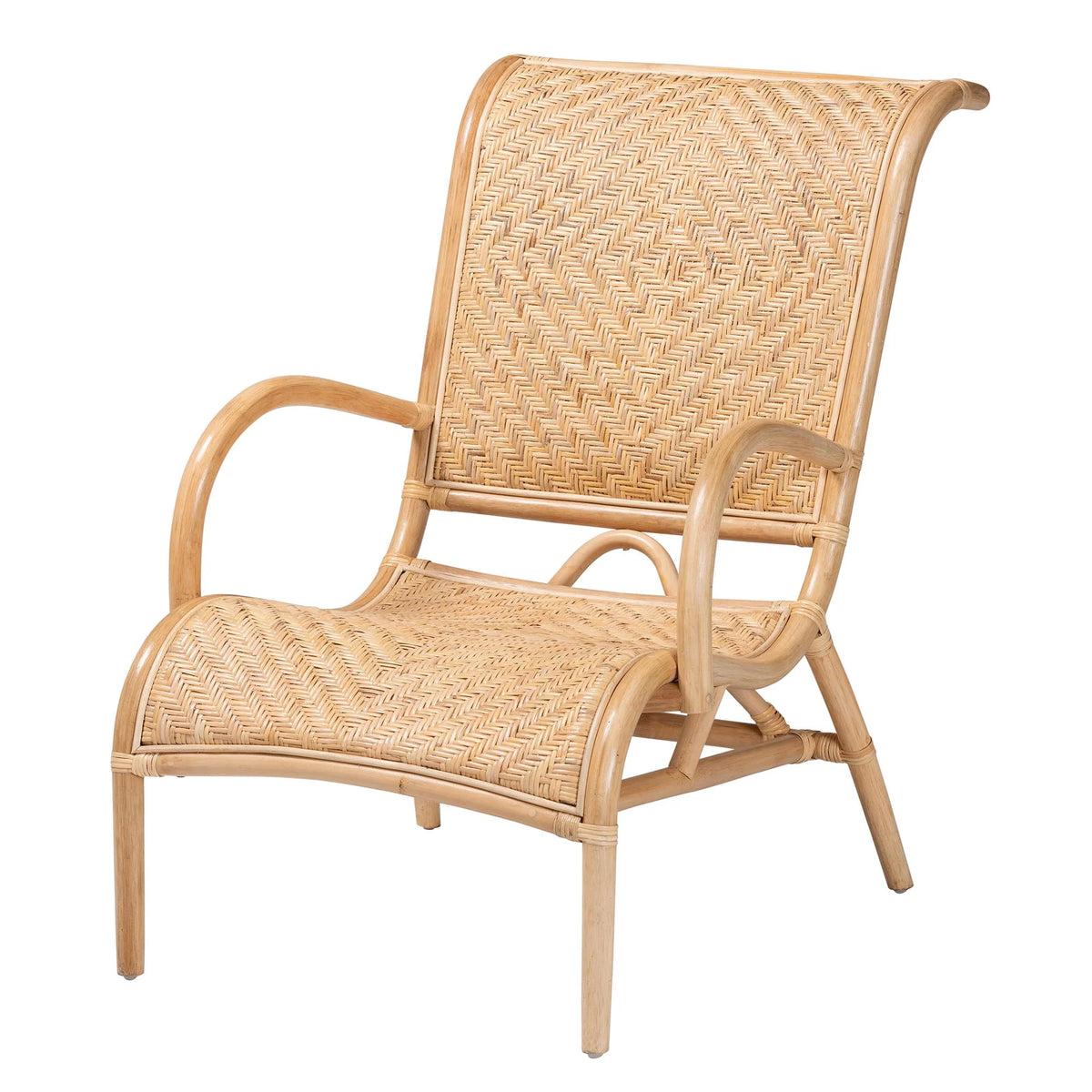 Natural Brown Rattan Lounge Chair M3379
