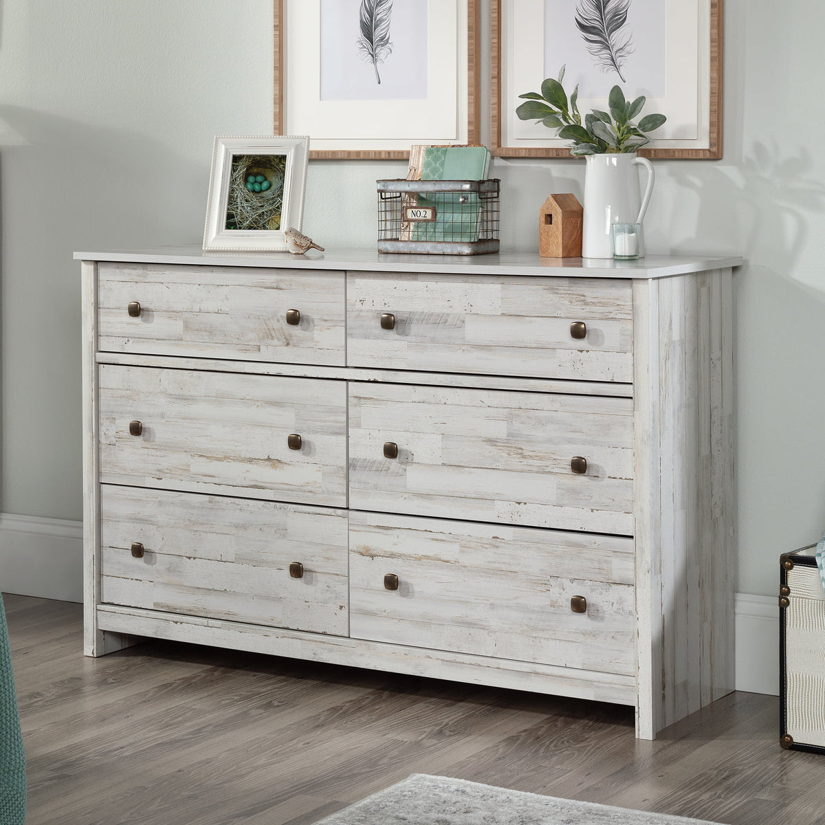 White 6-Drawer Dresser Y905