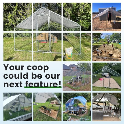 Large Metal Chicken Coop with Waterproof Cover K86133