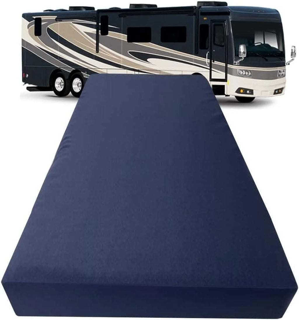 Olympic Queen 66 X 80 High Density Foam RV Mattress Replacement with Navy Canvas Cover W984245
