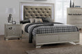 Champagne 3pc Full Size LED Bed and Storage Nightstand Wooden Bedroom Furniture Set V60603