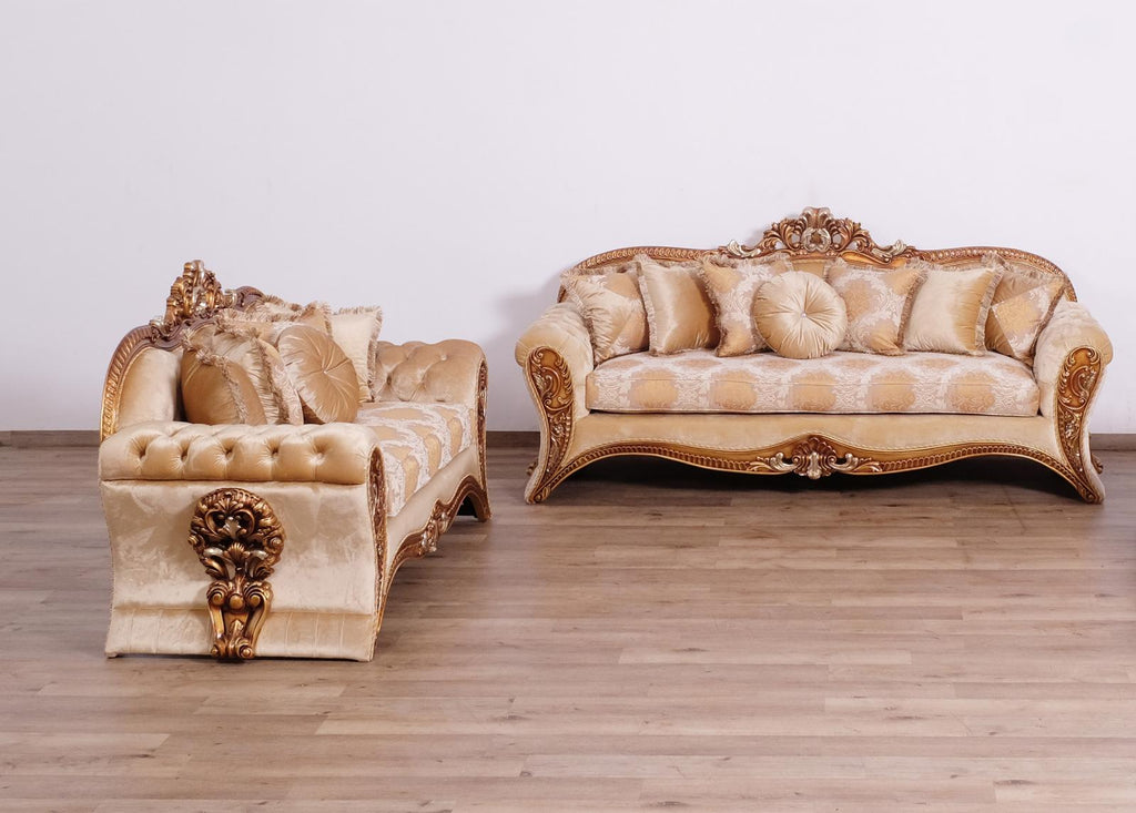 Gold & Brown Sofa Set 2Pcs K635650