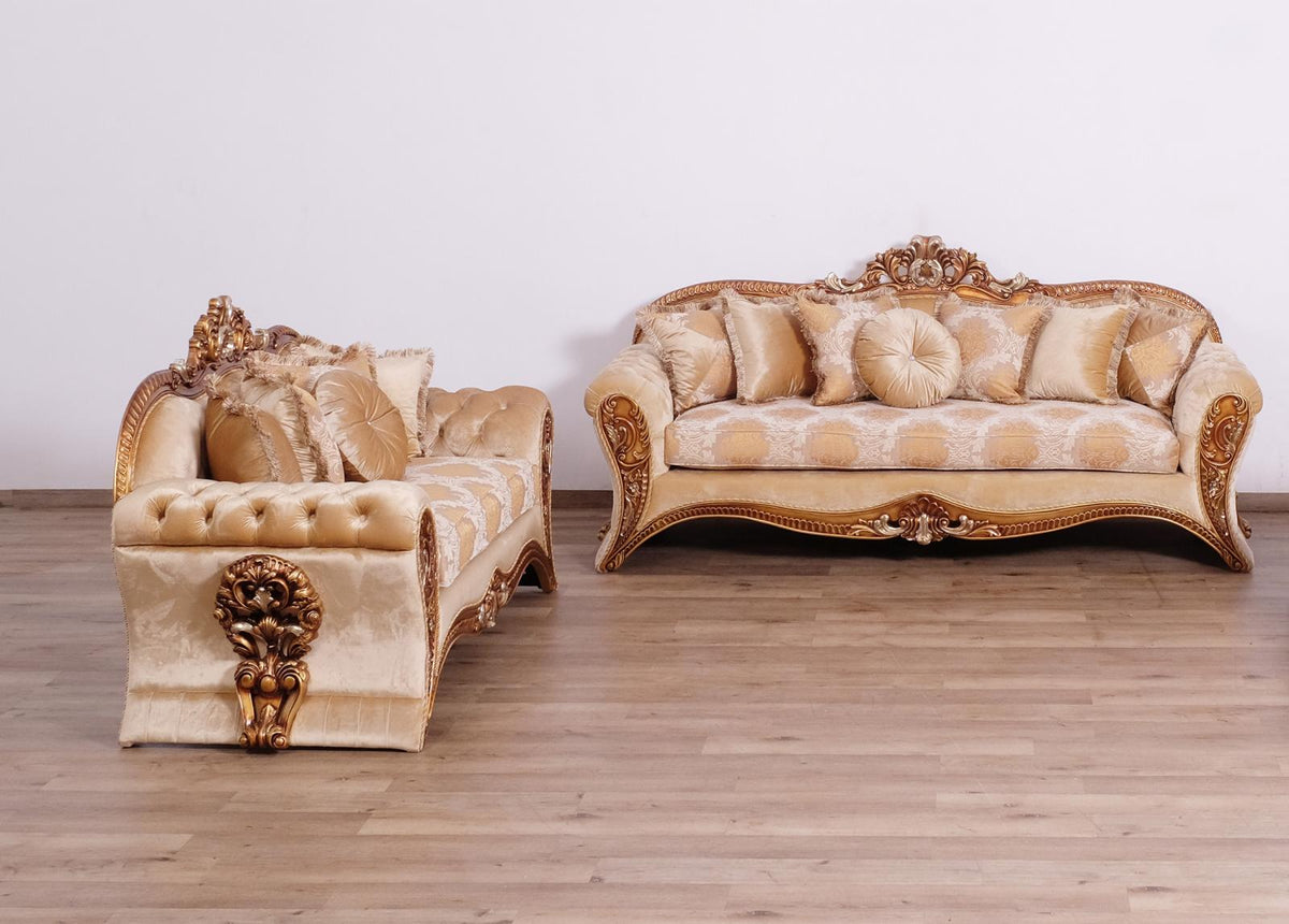 Gold & Brown Sofa Set 2Pcs K635650