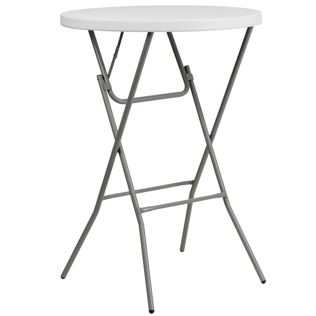 2.6-Foot Round Granite White Plastic Folding Table I1158