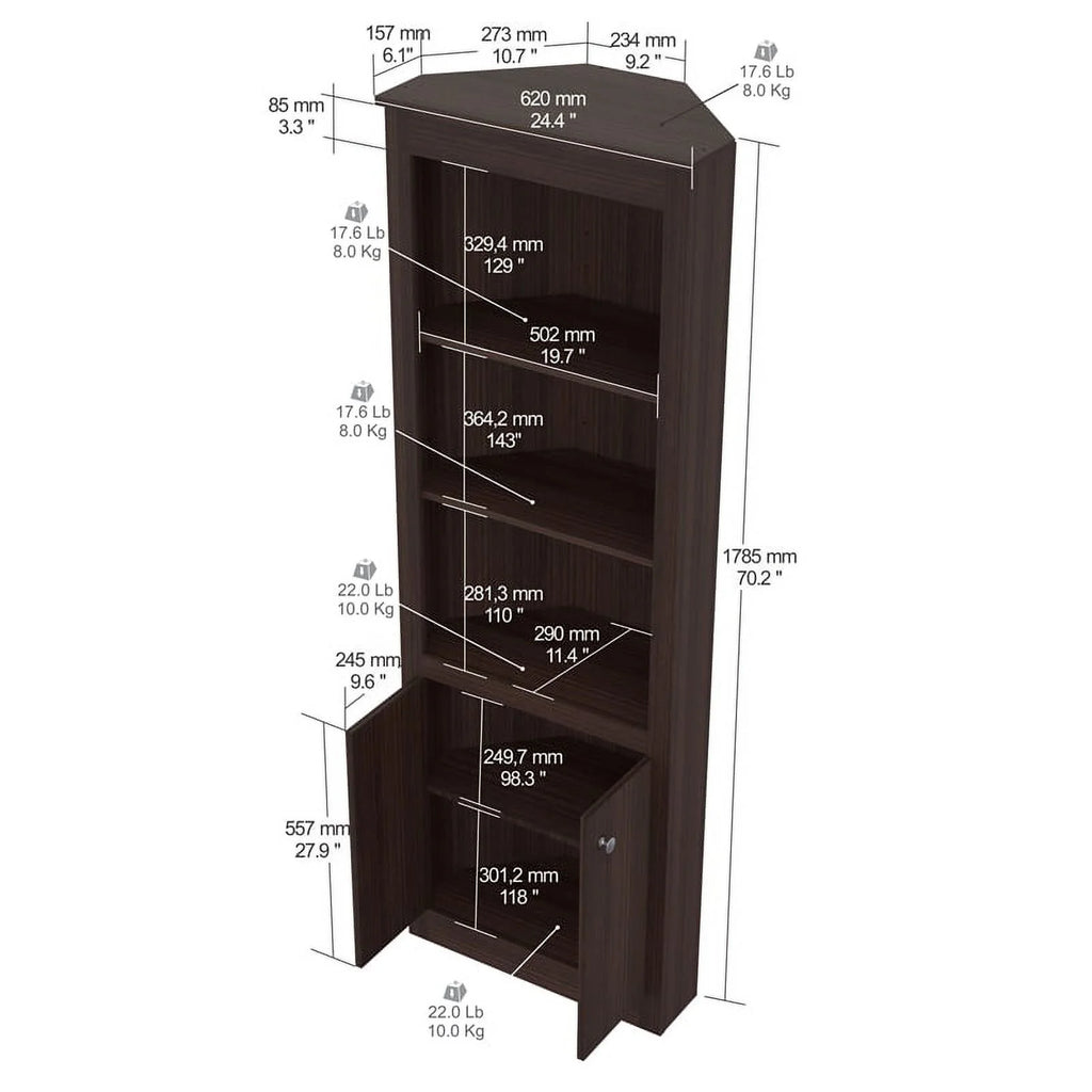 L-Shaped Computer Desk & Corner Bookcase T70933